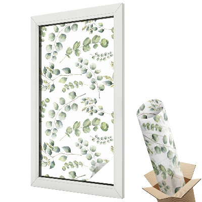 Witraż naklejka na okno Liście botaniczne