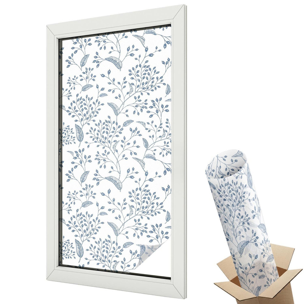 Witraż naklejka na okno Roślinny motyw