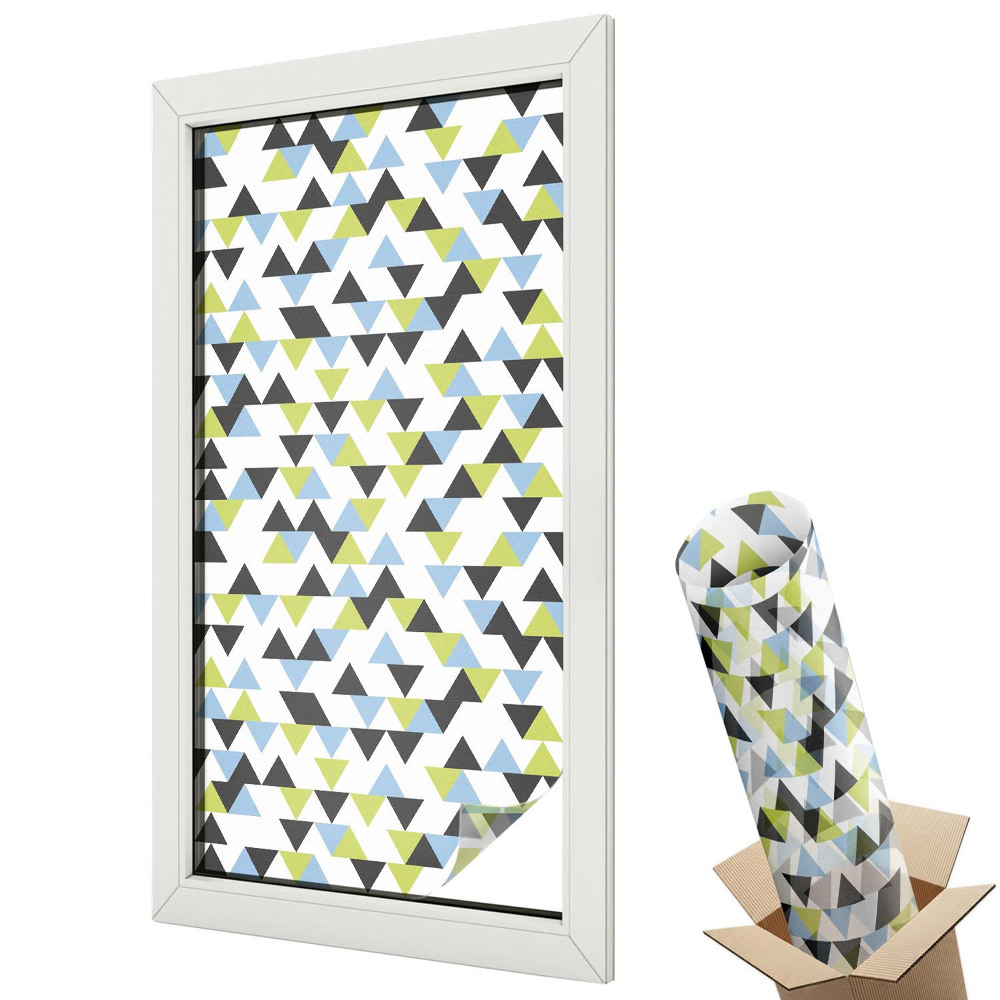 Witraż naklejka na okno Geometryczne trójkąty
