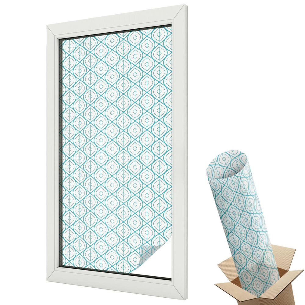 Mleczna folia na okno witraż Symetria owalna