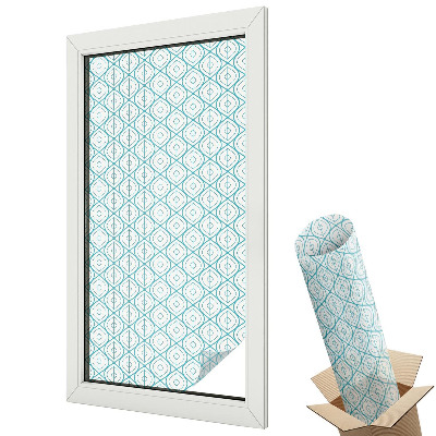 Mleczna folia na okno witraż Symetria owalna