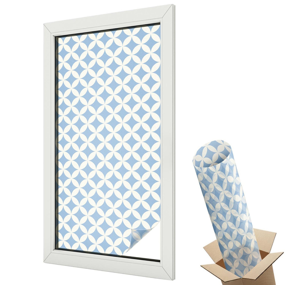 Mleczna folia na okno witraż Geometryczna elegancja