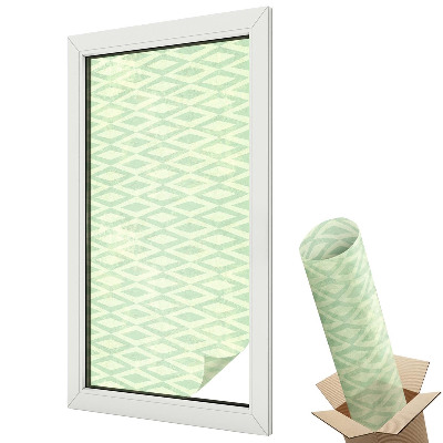 Witraż naklejka na okno Zielone romby