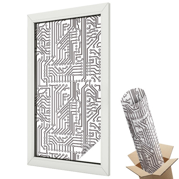 Witraż naklejka na okno Techniczny motyw