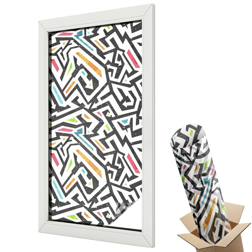 Mleczna folia na okno witraż Abstrakcyjna geometria