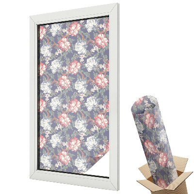 Mleczna folia na okno witraż Kwiatowa elegancja