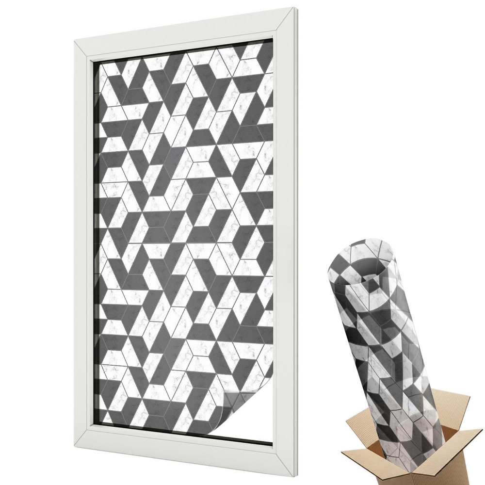 Mleczna folia na okno witraż Geometryczne iluzje
