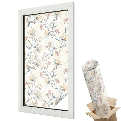 Mleczna folia na okno witraż Kwiaty harmonii