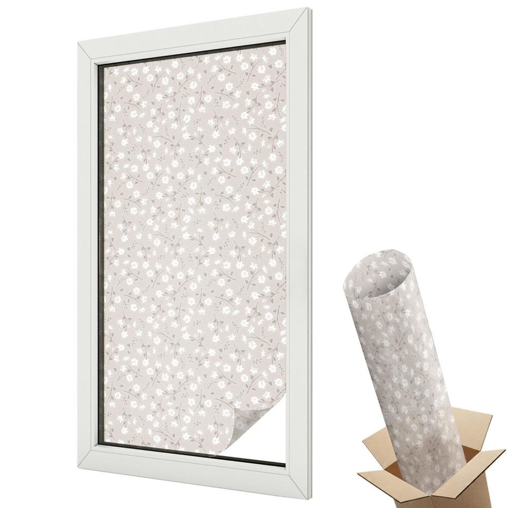 Witraż naklejka na okno Kwiatowa delikatność