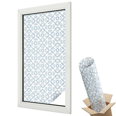 Witraż naklejka na okno Błękitne ornamenty