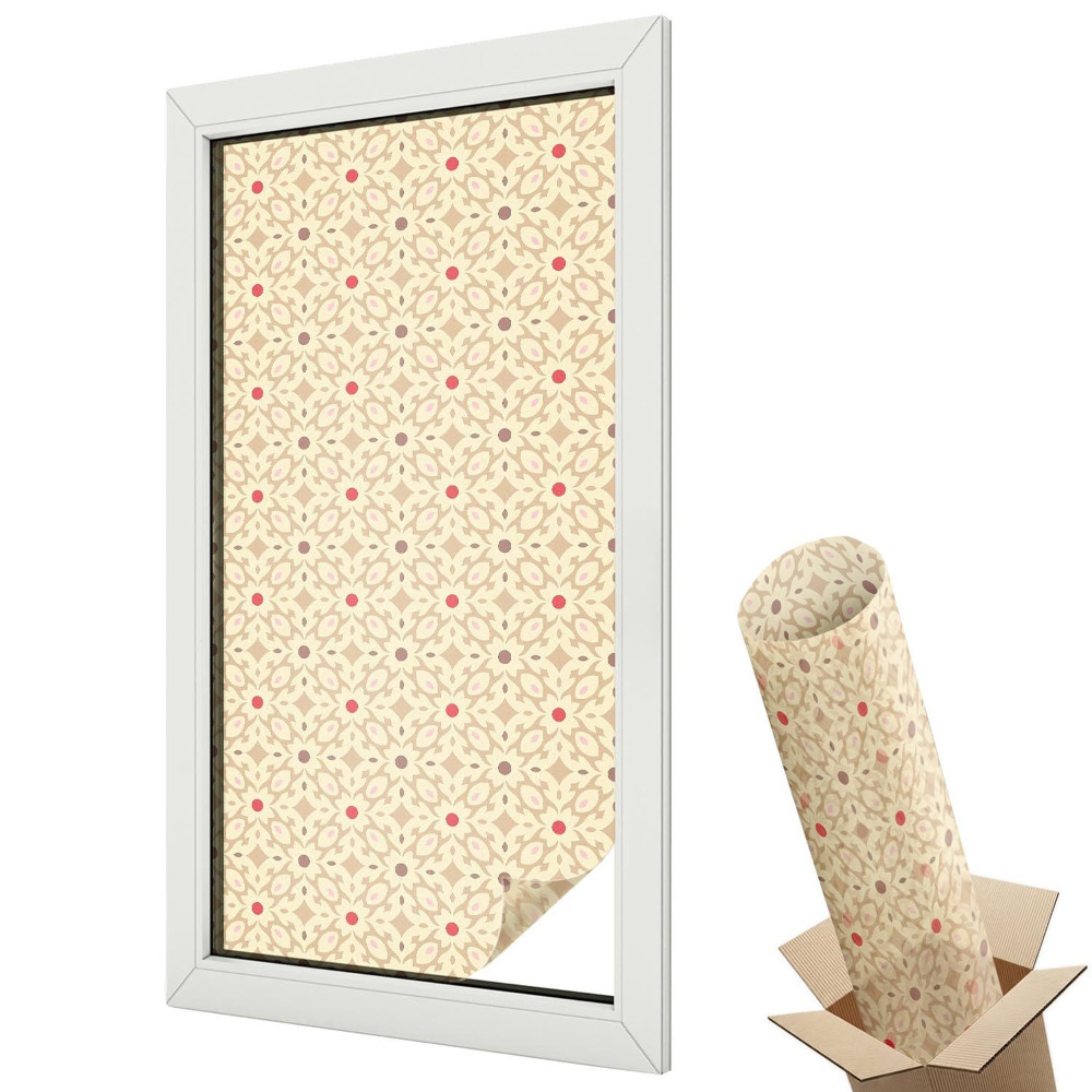 Witraż naklejka na okno Kwiatowe wzory