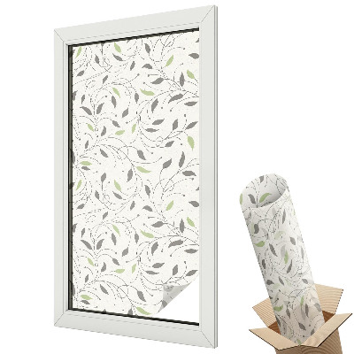 Witraż naklejka na okno Liście pędów