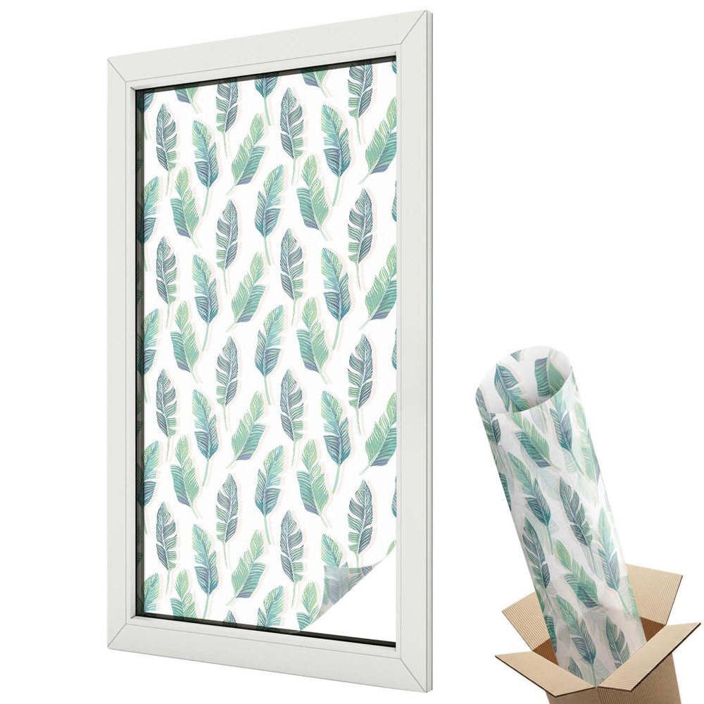 Witraż naklejka na okno Tropikalne liście