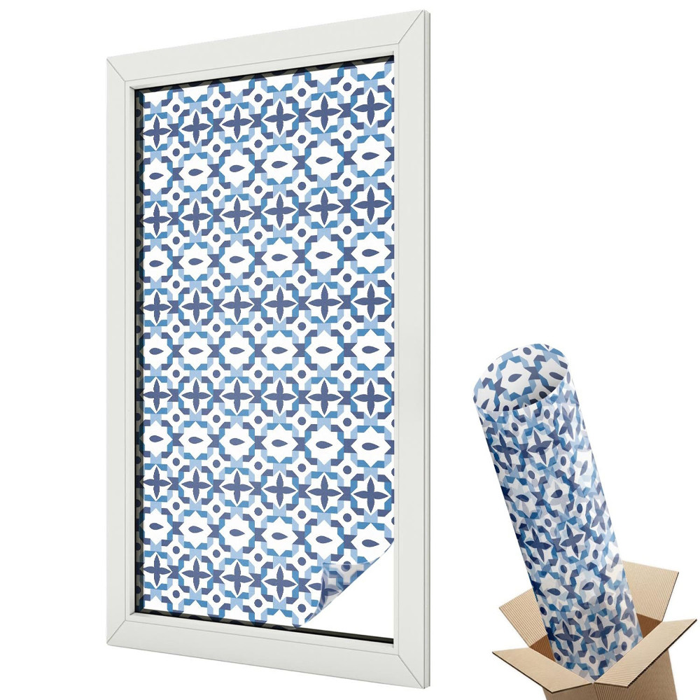 Mleczna folia na okno witraż Harmonijny wzór