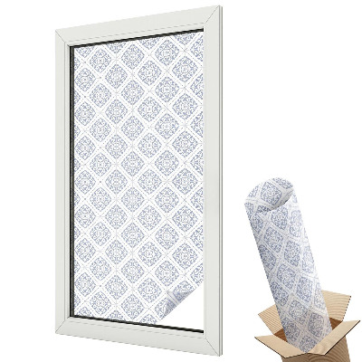 Mleczna folia na okno witraż Delikatne rozety