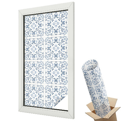 Mleczna folia na okno witraż Kwiatowe ornamenty