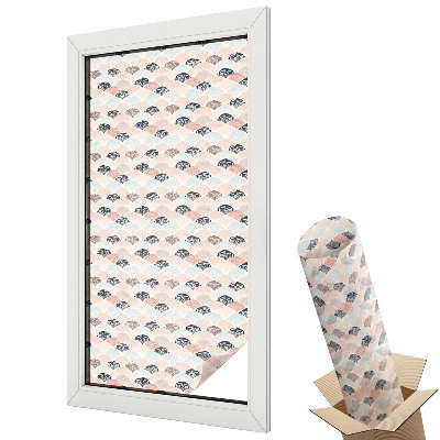 Mleczna folia na okno witraż Wzór wachlarze