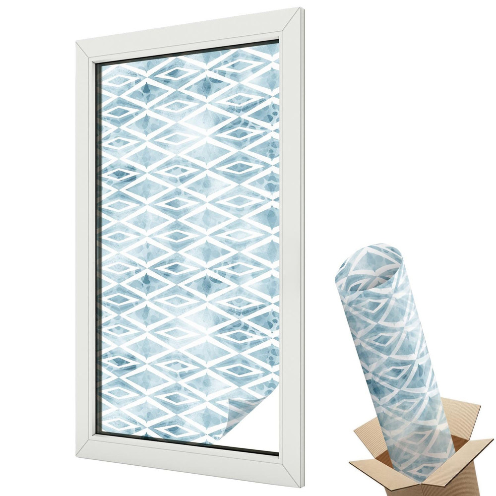 Dekoracyjna folia okienna Niebieskie romby