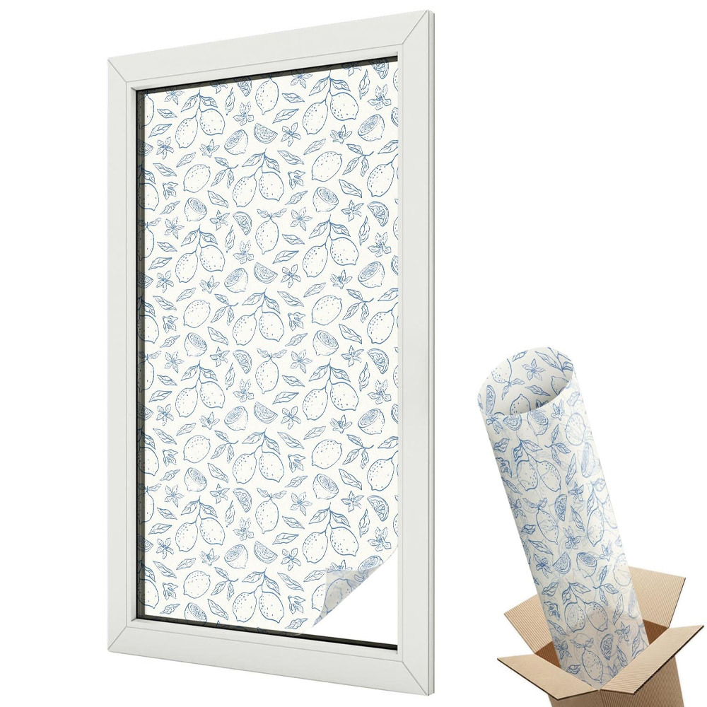 Witraż naklejka na okno Cytrynowy wzór