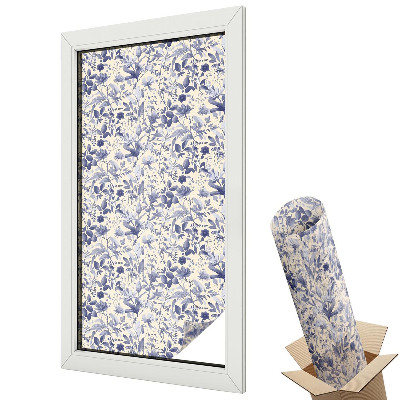 Mleczna folia na okno witraż Kwiatowa symetria