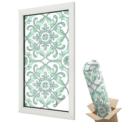 Witraż naklejka na okno Zielona symetria