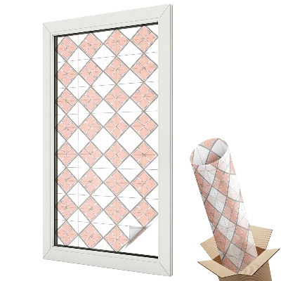 Mleczna folia na okno witraż Geometryczne romby