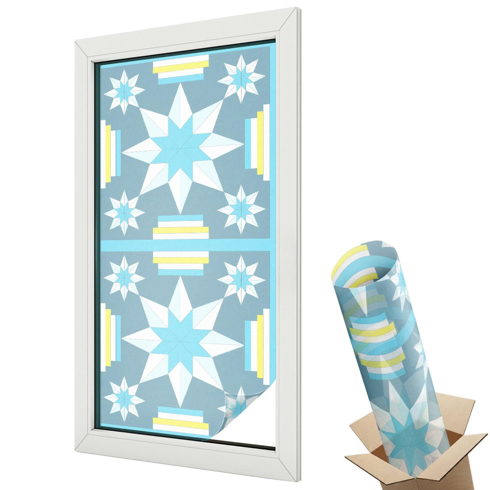 Witraż naklejka na okno Gwiaździsty wzór