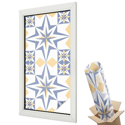 Witraż naklejka na okno Wzór gwiazdy