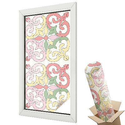 Witraż naklejka na okno Kwiatowe ornamenty