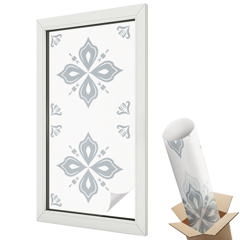 Mleczna folia na okno witraż Geometryczna symetria