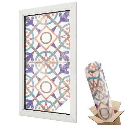 Witraż naklejka na okno Kolorowe mozaiki