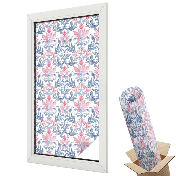 Mleczna folia na okno witraż Kwiatowa symetria