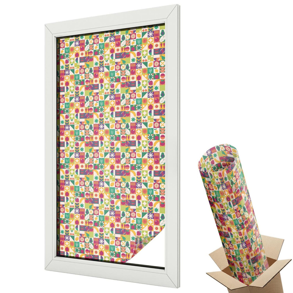 Mleczna folia na okno witraż Kolorowa abstrakcja