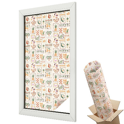 Witraż naklejka na okno Folklorystyczne wzory