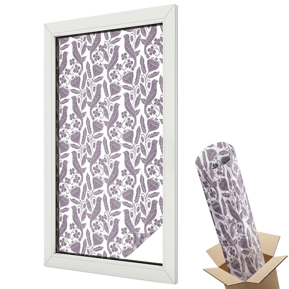 Mleczna folia na okno witraż Ludowe motywy