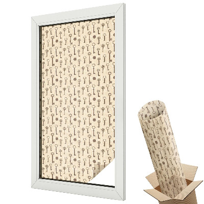 Mleczna folia na okno witraż Tajemnicze klucze