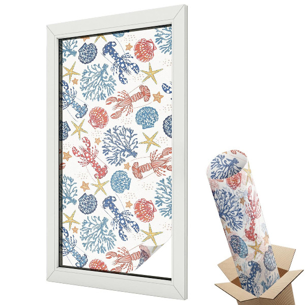 Witraż naklejka na okno Koralowce raki