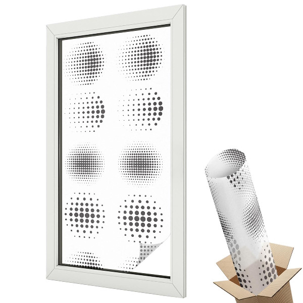 Mleczna folia na okno witraż Kropkowe okręgi