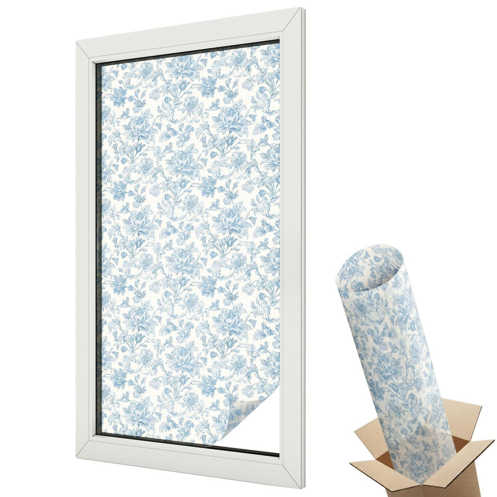 Witraż naklejka na okno Kwiatowy wzór