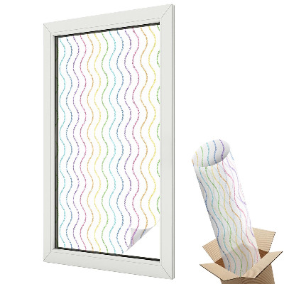 Witraż naklejka na okno Tęczowe linie