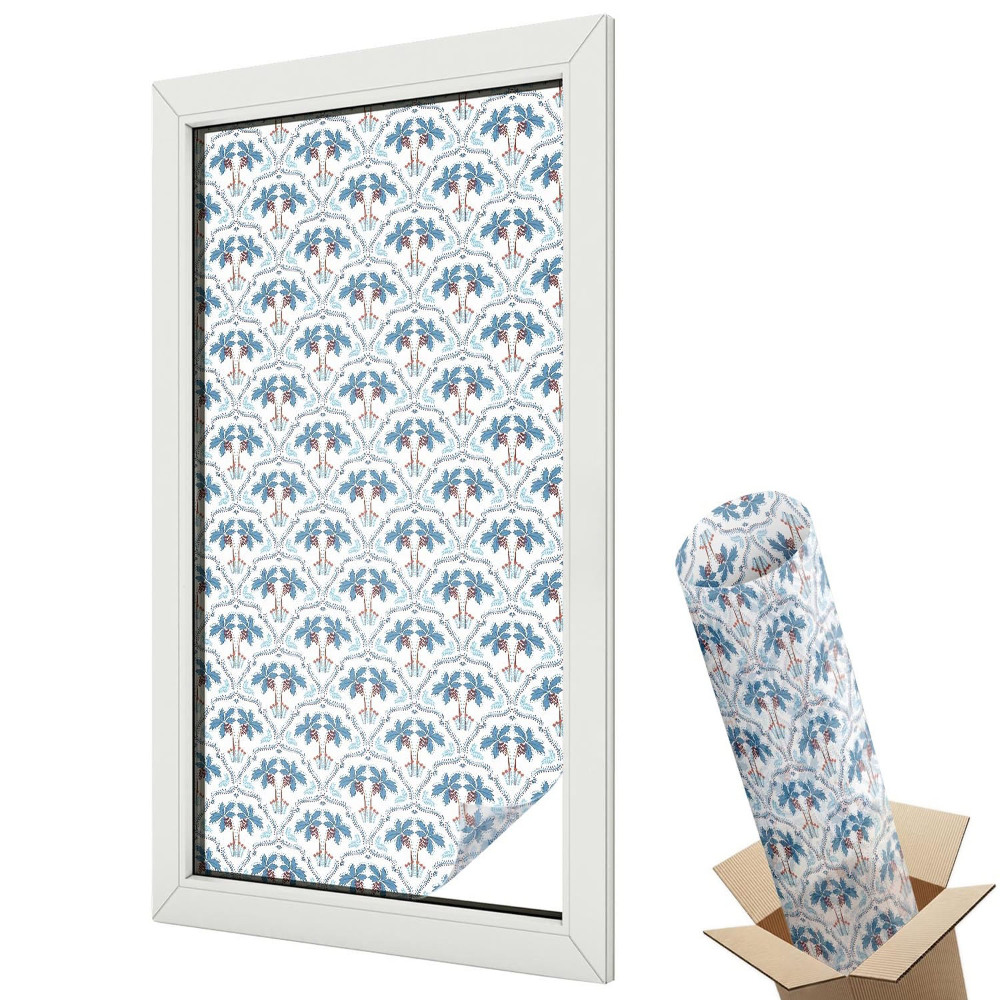 Dekoracyjna folia okienna Niebieskie palmy