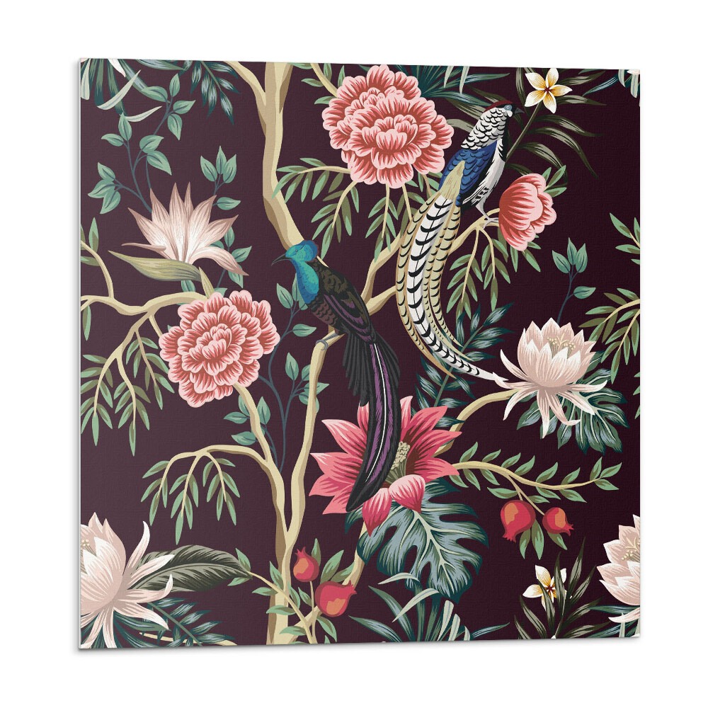 Samoprzylepne płytki Kwiatowy wzór z ptakami