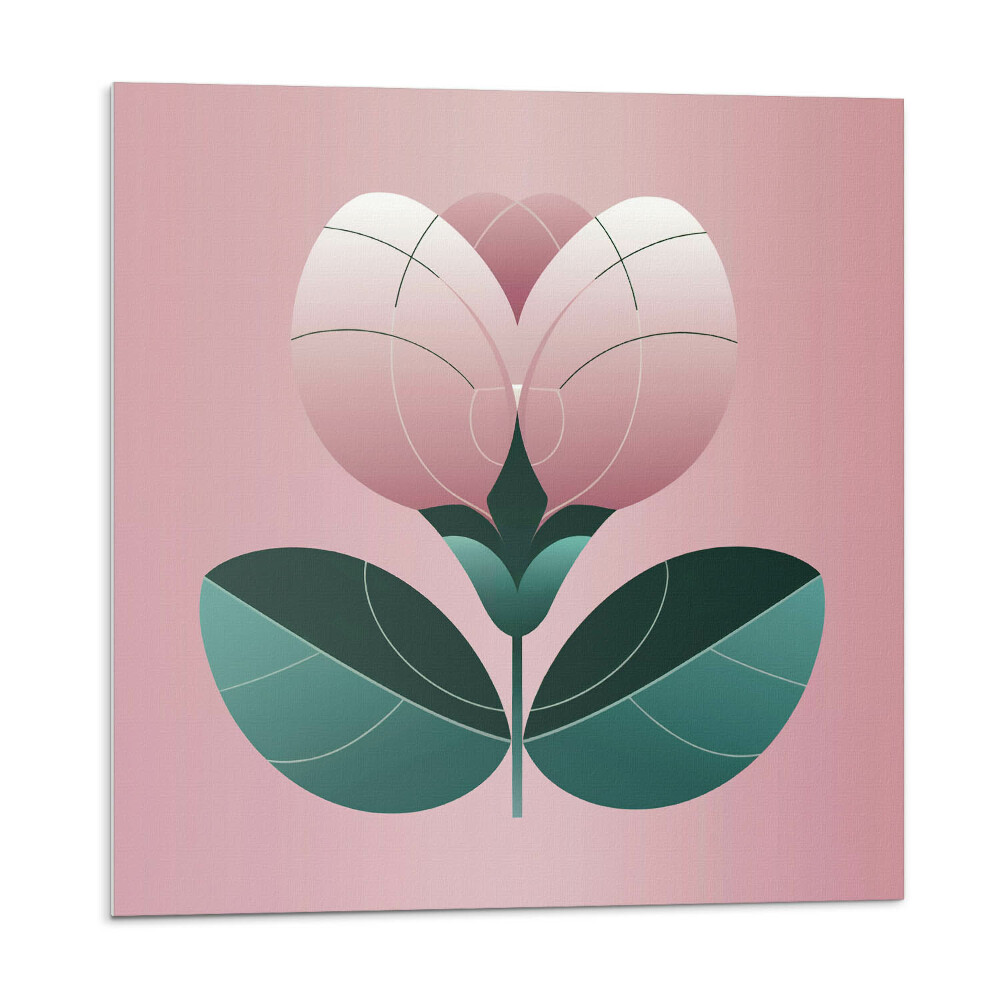 Samoprzylepne płytki Stylizowany kwiat z liśćmi