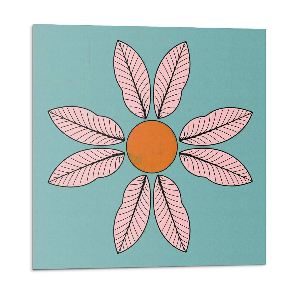 Płytki ścienne Kwiat z liśćmi i słońcem