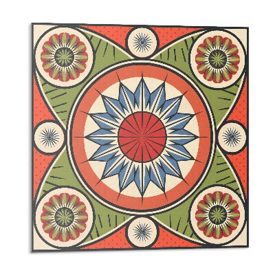 Samoprzylepne płytki Symetryczny wzór z kwiatami