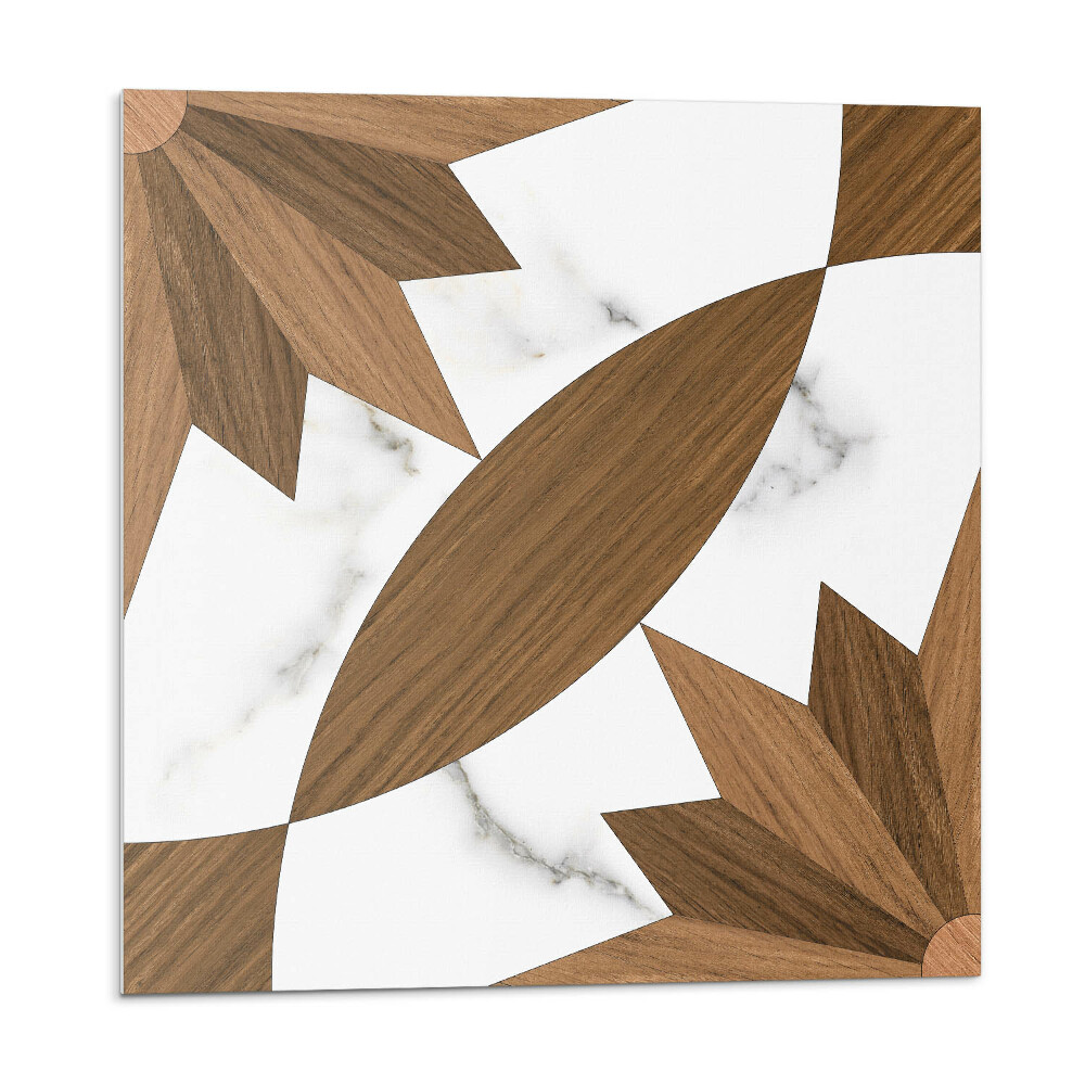 Samoprzylepne płytki Wzór geometryczny z drewnem