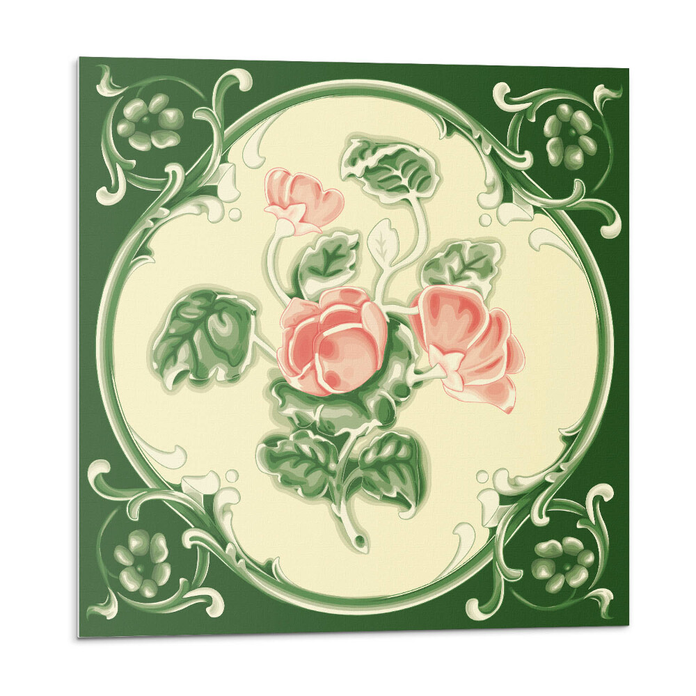 Samoprzylepne płytki Kwiatowy wzór z liśćmi