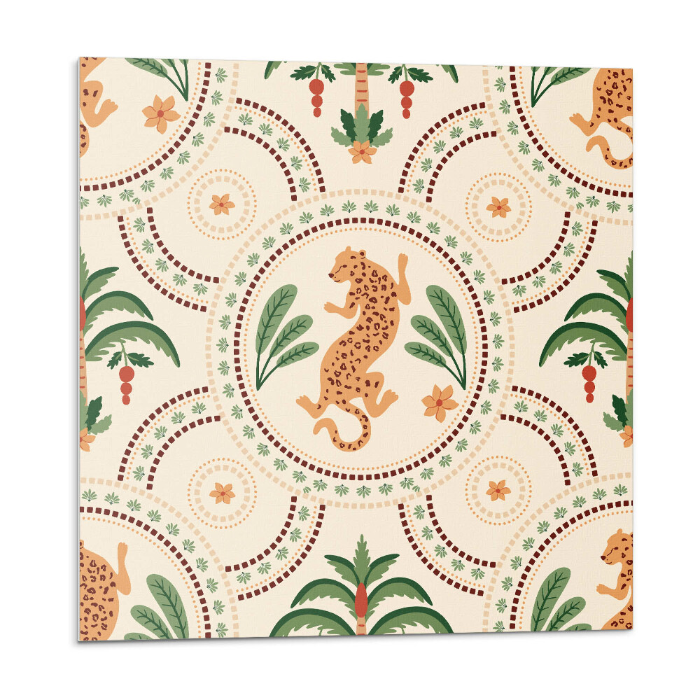 Płytki ścienne Tropikalny wzór z lampartem