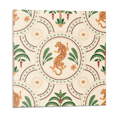 Płytki ścienne Tropikalny wzór z lampartem