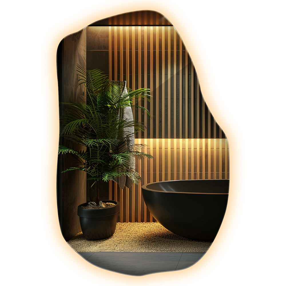 Lustro o organicznym kształcie led